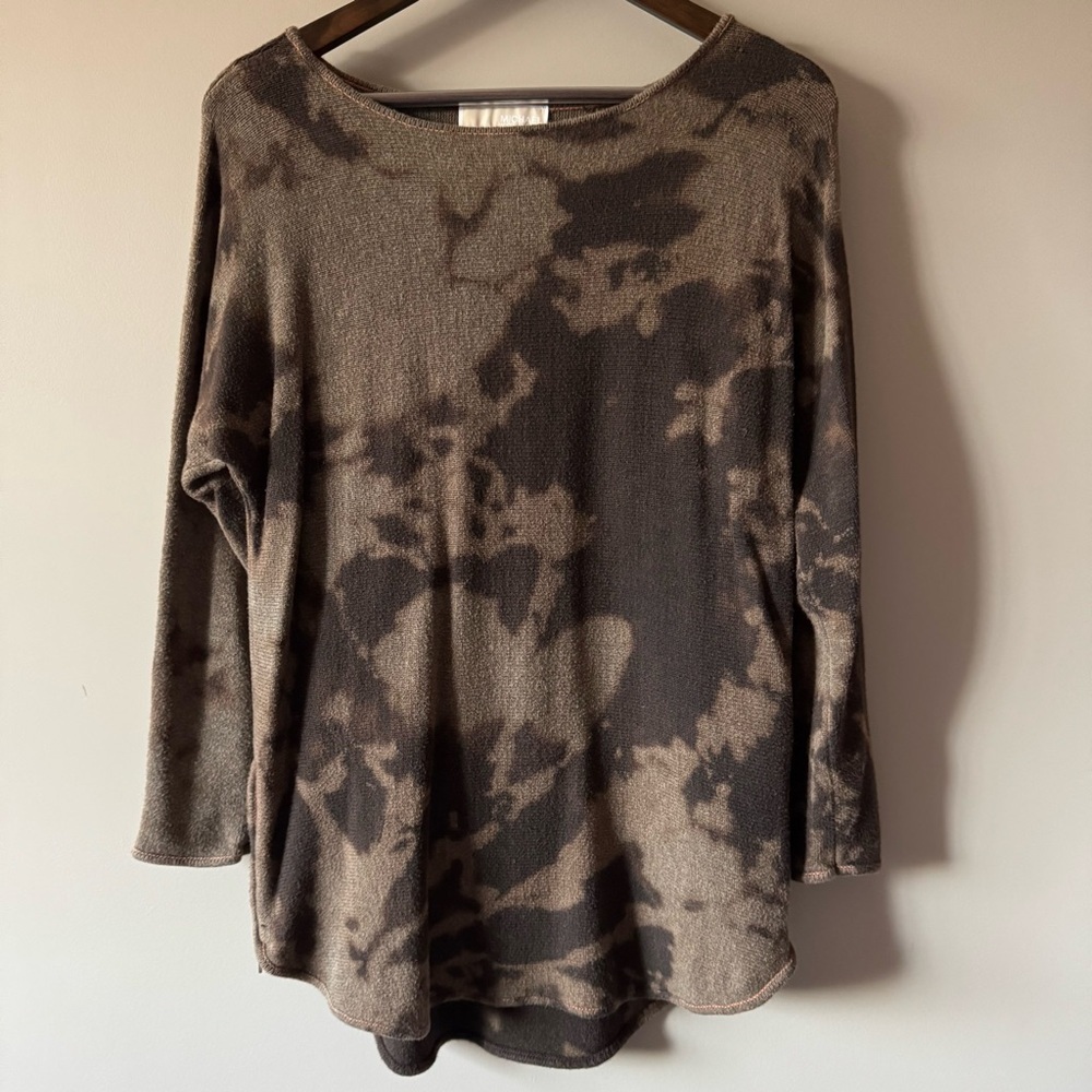 MICHAEL MICHAEL KORS CUSTOM ACID WASHED CREW NECK SWEATER BROWN SIZE MEDIUM